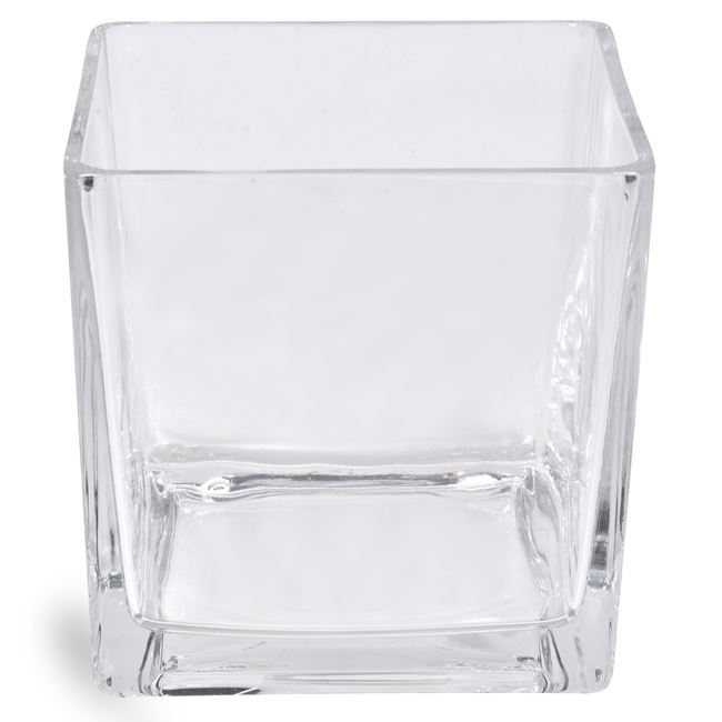 Βάζο Διακοσμητικό - Γυάλα Τετράγωνο Διάφανο 15x15x15 cm