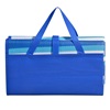 Ψάθα Παραλίας Τσάντα Διπλή Μπλε Λευκή Ριγέ 180x150 cm