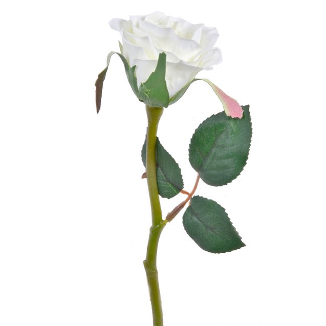 Λουλούδι Διακοσμητικό Τριαντάφυλλο Λευκό 30 cm