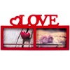 Διακοσμητική Κορνίζα 3D Κόκκινη Καρδιά 2 θέσεων LOVE 10x15 cm