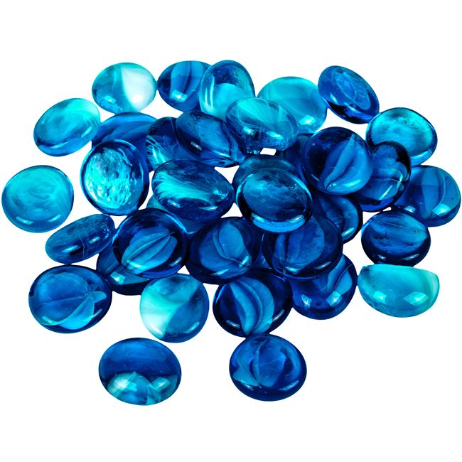 Πέτρες Διακοσμητικές Γυάλινες Γυαλιστερές Μπλε 300g