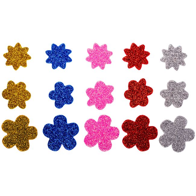 Σετ Χειροτεχνίας Αυτοκόλλητα Λουλούδια Διαφόρων Χρωμάτων Foam Glitter - 40 τμχ.