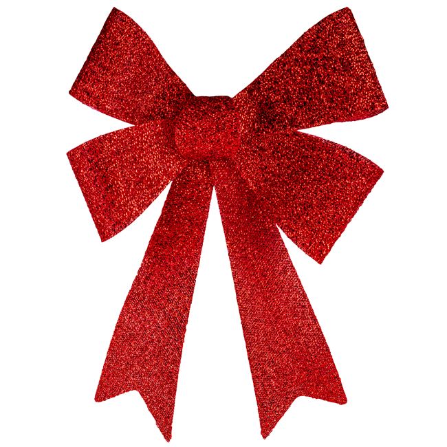 Χριστουγεννιάτικος Διακοσμητικός Φιόγκος Κόκκινος Glitter 46 cm