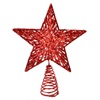Χριστουγεννιάτικη Κορυφή Δέντρου 3D Κόκκινο Αστέρι Διάτρητο Σχέδιο Glitter 23cm
