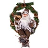 Χριστουγεννιάτικο Διακοσμητικό Ξύλινο Στεφάνι Άγιος Βασίλης 36 cm