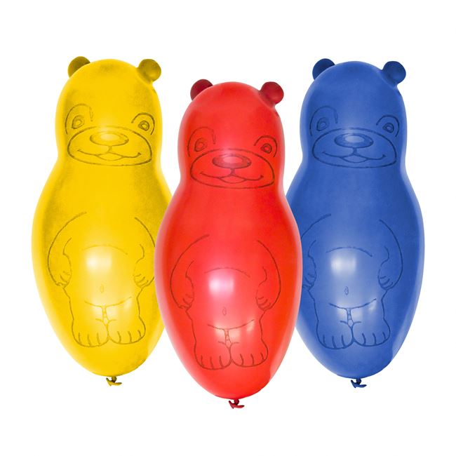 Μπαλόνια Σχήμα Αρκουδάκι Χρωματιστά - 5 τμχ. 