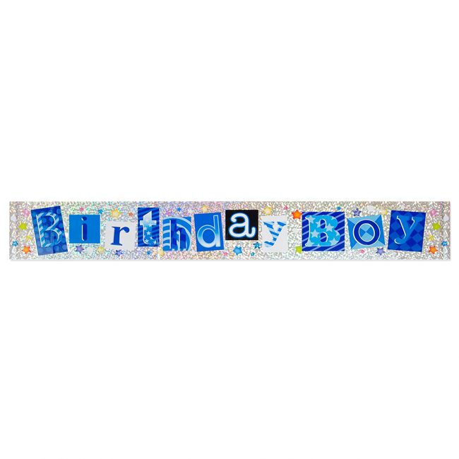 Γιρλάντα Μεταλλιζέ "Happy Birthday Boy" 266x11