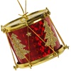 Σετ Χριστουγεννιάτικα Στολίδια Τύμπανα Κόκκινα Χρυσά Έλατα 6 cm - 6 τμχ.