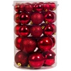 Σετ Χριστουγεννιάτικες Μπάλες Κόκκινες Ματ Γυαλιστερές Glitter 4-6-8 cm - 44 τμχ.