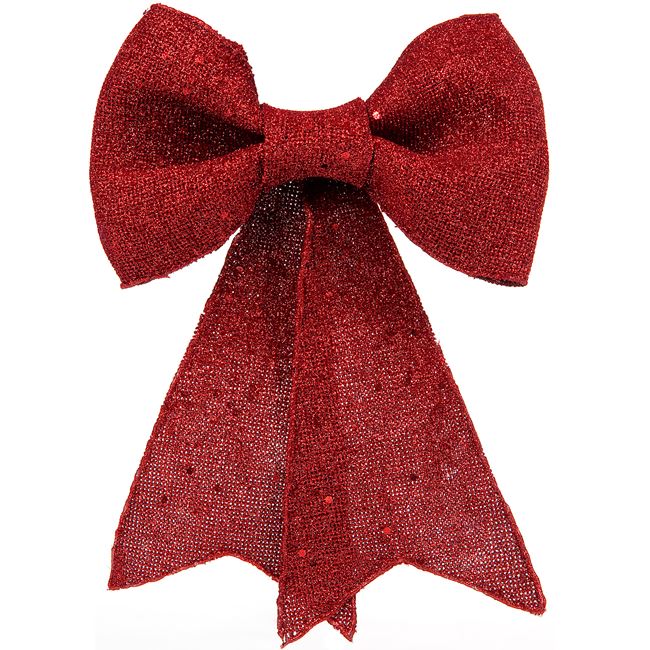 Χριστουγεννιάτικος Διακοσμητικός Φιόγκος Κόκκινο Glitter 27 cm