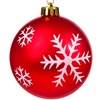 Σετ Χριστουγεννιάτικες Μπάλες Κόκκινες Λεύκη Νιφάδα 8cm - 6 τμχ.