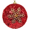 Σετ Χριστουγεννιάτικες Μπάλες Κόκκινες Χρυσή Νιφάδα 8cm - 6 τμχ.