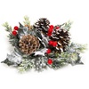 Χριστουγεννιάτικο Διακοσμητικό Δαχτυλίδι Κεριού Κουκουνάρι Κόκκινα Berries 18cm