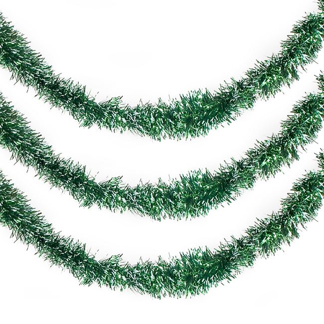 Χριστουγεννιάτικη Τρέσα Πράσινη Tinsel 3 m x 5 cm