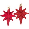 Σετ Χριστουγεννιάτικα Στολίδια Αστέρια Κόκκινα Ματ Glitter 8cm - 16 τμχ.