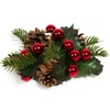 Χριστουγεννιάτικο Διακοσμητικό Δαχτυλίδι Κεριού Κόκκινες Μπάλες 19 cm