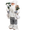 Χριστουγεννιάτικη Αληθοφανής Φιγούρα Άγιος Βασίλης Λευκός με Φανάρι 45cm