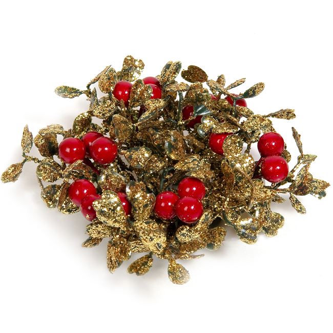 Χριστουγεννιάτικο Διακοσμητικό Δαχτυλίδι Κεριού Κόκκινα Berries 10 cm