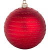 Σετ Χριστουγεννιάτικες Μπάλες Κόκκινες Ματ Glitter 8cm - 6 τμχ.