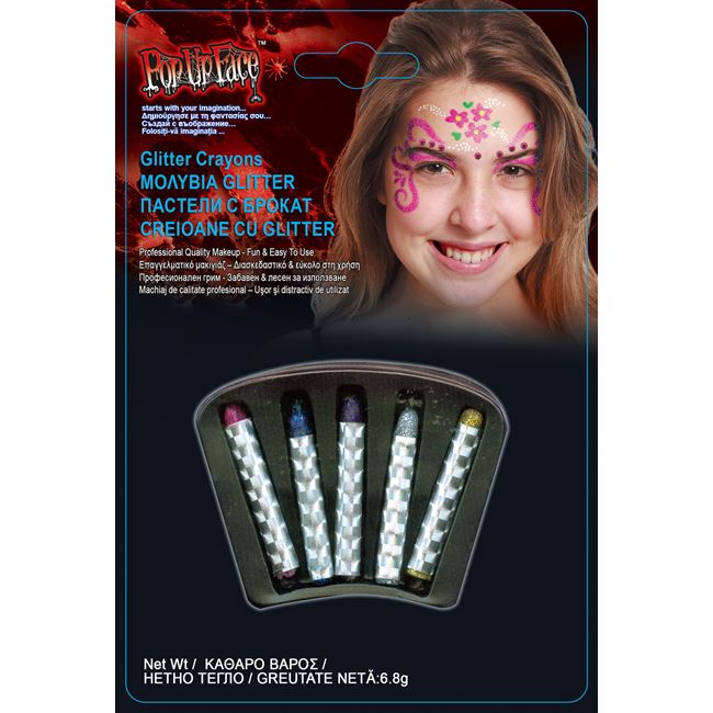 Μολύβια Μακιγιάζ για Πρόσωπο & Σώμα με Glitter - 5 τμχ.