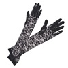 Αποκριάτικα Γάντια Δαντέλα Μαύρα Μακριά 48cm