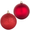 Σετ Χριστουγεννιάτικες Μπάλες Κόκκινες Ματ Glitter 7cm - 12 τμχ.