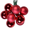 Σετ Χριστουγεννιάτικες Μπάλες Μπουκέτο Κόκκινες Γυαλιστερές Ματ 1.5 cm - 4 τμχ.