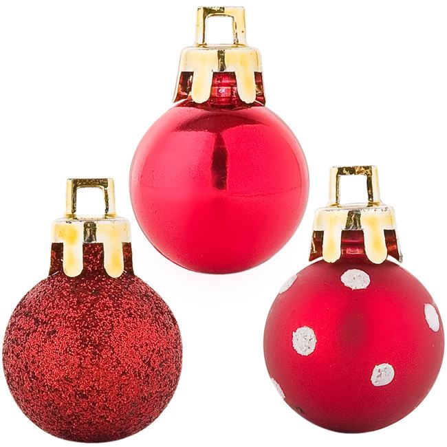 Σετ Χριστουγεννιάτικες Μπάλες Κόκκινες Γυαλιστερές Glitter Πουά 4cm - 20 τμχ.