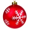 Σετ Χριστουγεννιάτικες Μπάλες Κόκκινες Λευκή Νιφάδα 6cm - 6 τμχ.