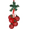 Χριστουγεννιάτικη Διακοσμητική Αρμάθα Κλαδί με 6 Μπάλες Κόκκινες Διάτρητες 30cm