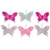 Διακοσμητικά Κουρτίνας Πεταλούδες Ροζ Φούξια 10cm - 6 τμχ.