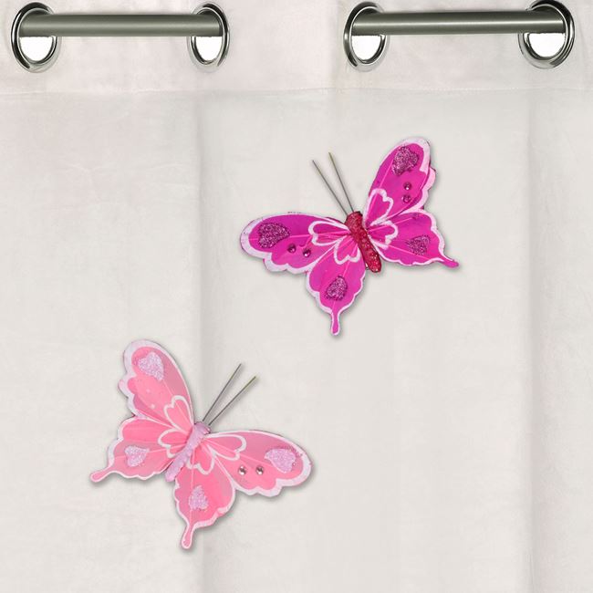 Διακοσμητικά Κουρτίνας Πεταλούδες Ροζ Φούξια 10 cm - 6 τμχ.