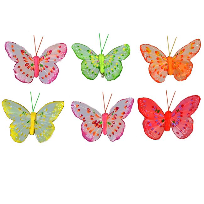 Διακοσμητικά Κουρτίνας Πεταλούδες Ζωγραφιστές 9cm - 6 τμχ.
