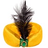 Αποκριάτικο Καπέλο Ενηλίκων Σουλτάνου Κίτρινο με Φτερό
