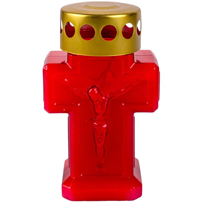Εκκλησιαστικό Κερί Κόκκινο Σταυρός 7x5x12cm