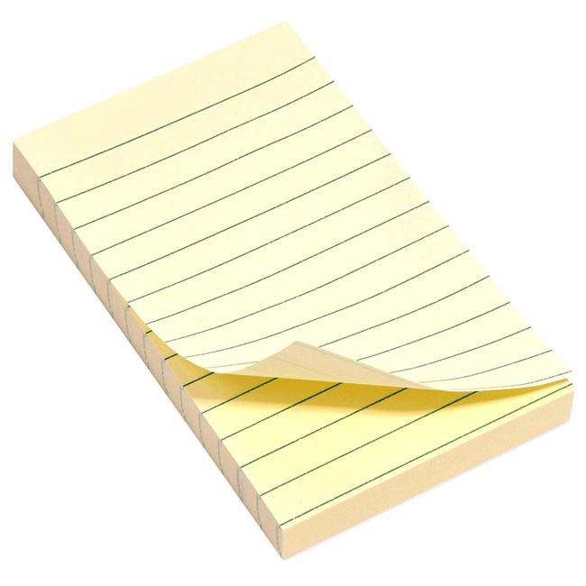 Αυτοκόλλητα Χαρτάκια Σημειώσεων Κίτρινα Ριγέ 7.6x12.7 cm - 150 Φ