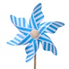 Ανεμόμυλος Μίνι Ξύλινος Λευκό Μπλε 27 cm