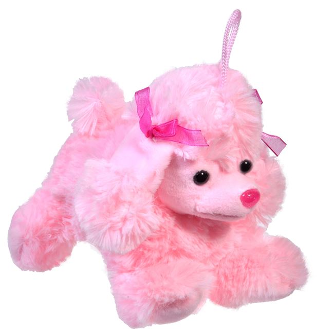 Λούτρινο Σκυλάκι Caniche Ροζ Όρθιο 18 cm