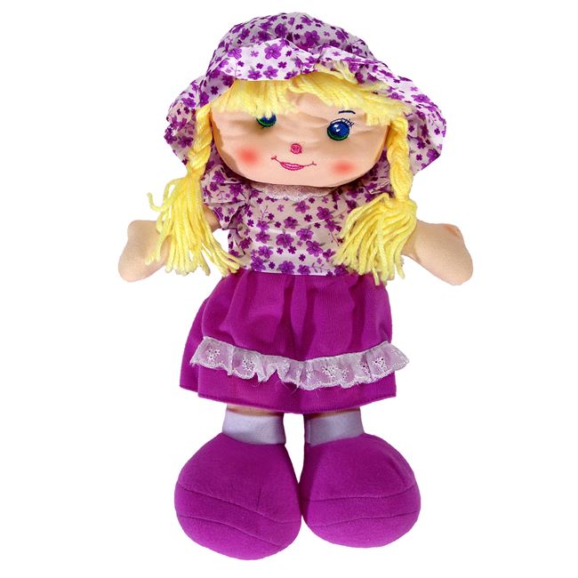 Κούκλα Πάνινη Φούξια - Μωβ Φόρεμα