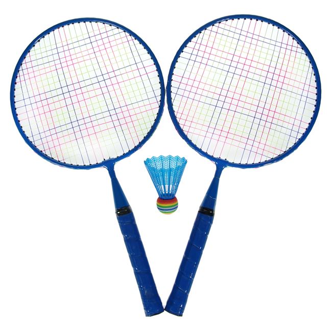 Σετ Ρακέτες Badminton Παιδικές Πλαστικές Μπλε με Μπάλα 46 cm - 3 τμχ.