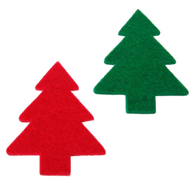 Χριστουγεννιάτικα Τσόχινα Αυτοκόλλητα Δέντρα - 5 τεμ.