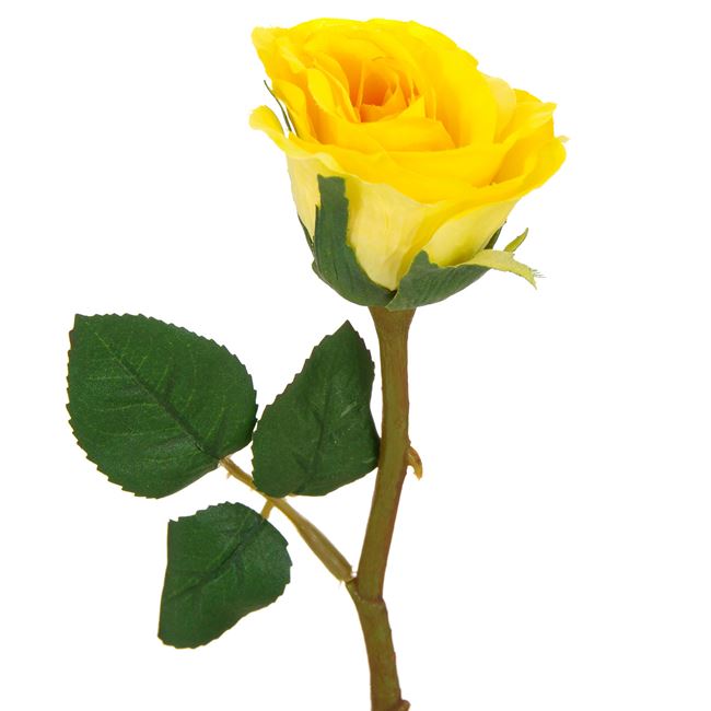Λουλούδι Διακοσμητικό Τριαντάφυλλο Μπουμπούκι Κίτρινο 30 cm
