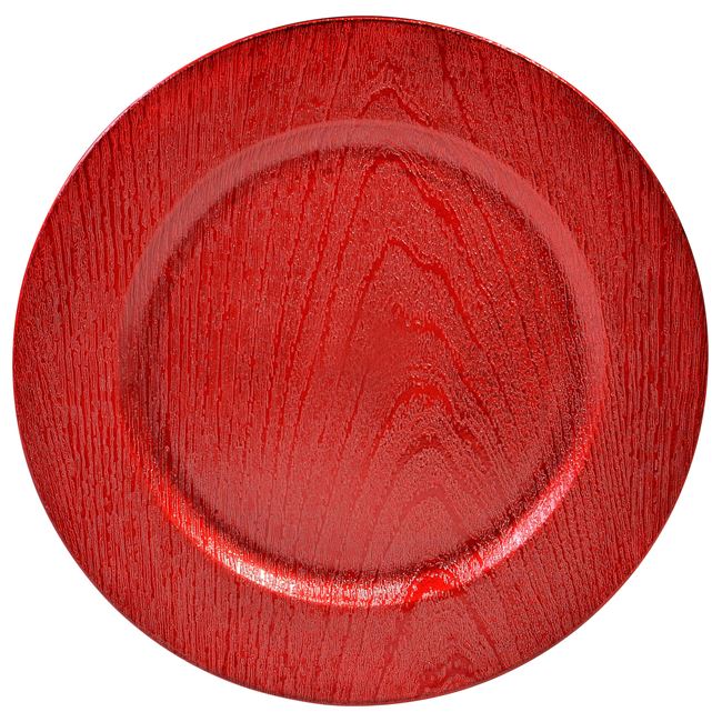 Χριστουγγενιάτικη Διακοσμητική Πιατέλα Στρογγυλή Πλαστική Κόκκινη 33 cm