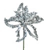 Χριστουγεννιάτικο Διακοσμητικό Λουλούδι Ασημένιο Glitter 9 cm