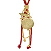 Γούρι Διακοσμητικό Ρόδι Σφυρήλατο Χρυσό Κόκκινο Κορδόνι 22cm