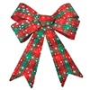 Χριστουγεννιάτικος Διακοσμητικός Φιόγκος Κόκκινο Πράσινο Καρό Νιφάδες 37 cm