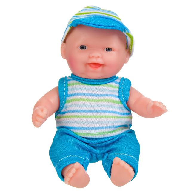 Κούκλα Μωρό Ριγέ Μπλε Ρούχα 13 cm