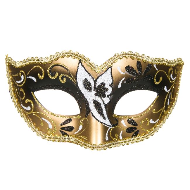 Αποκριάτικη Μάσκα Fancy Γυναικεία Χρυσή με Glitter 