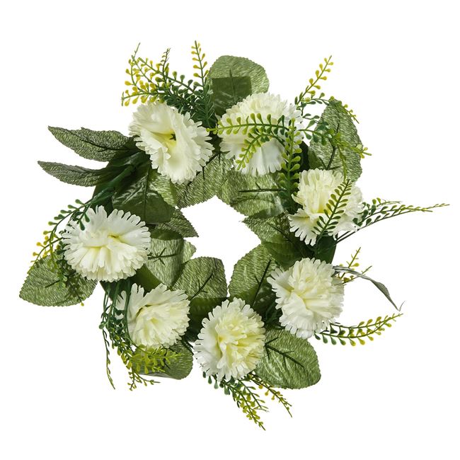 Ανοιξιάτικο Στεφάνι Λευκά Λουλούδια 21 cm