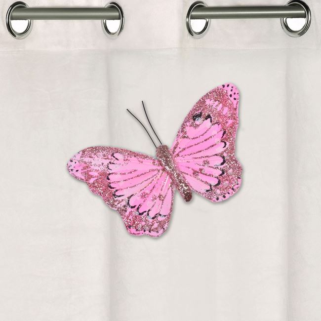Διακοσμητικό Κουρτίνας Πεταλούδα Ροζ 10 cm